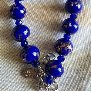 Murano Cobalt Blue and Gold Bracelet